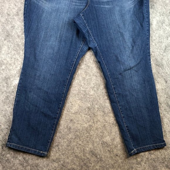 Faded Glory Jeans 24W High Rise Skinny Leg Thick Stich Embroidered Stretch Blue - Picture 2 of 11